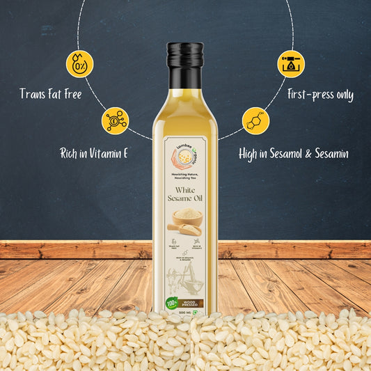White Sesame Oil, Wood-Pressed