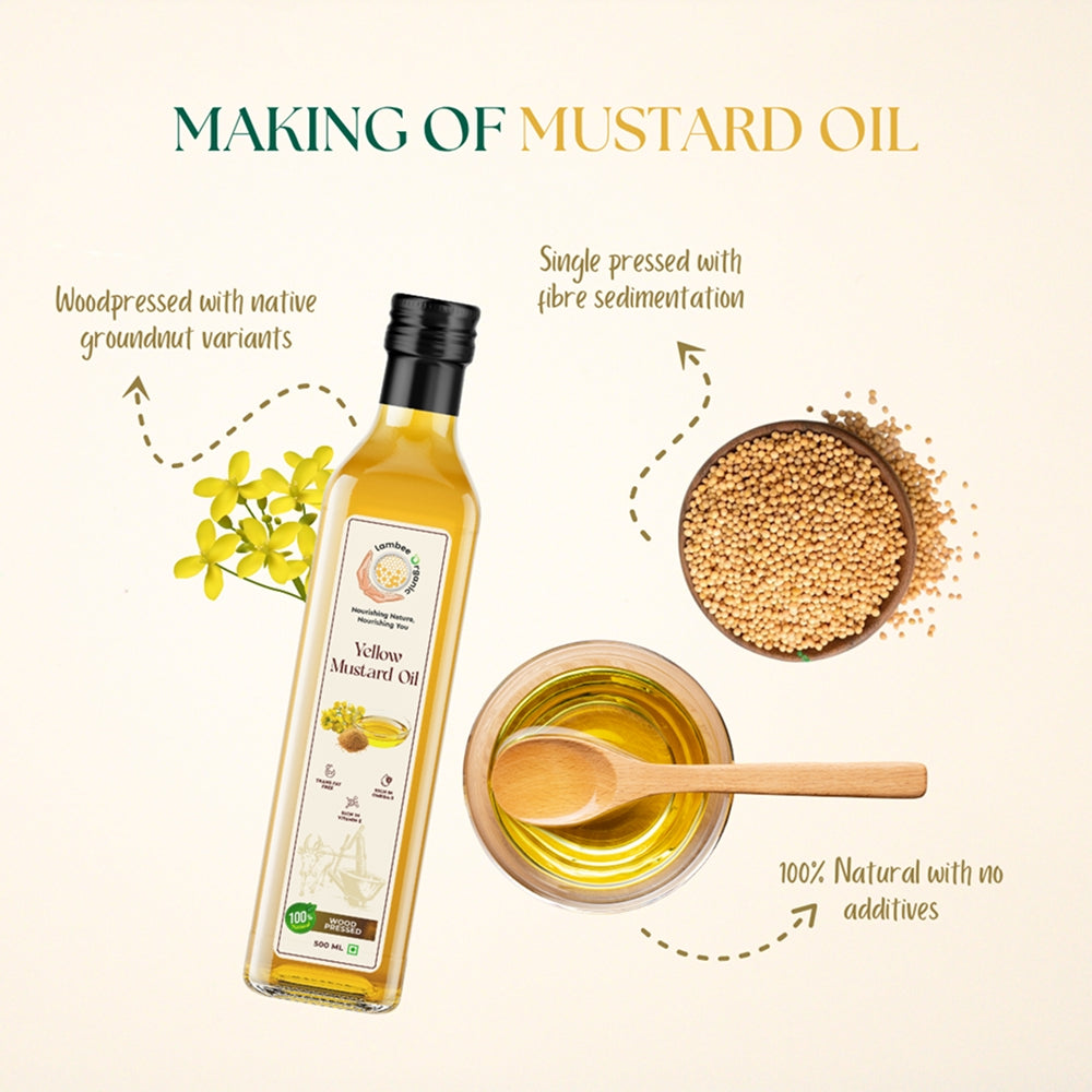 Yellow Mustard Oil, Wood-Pressed