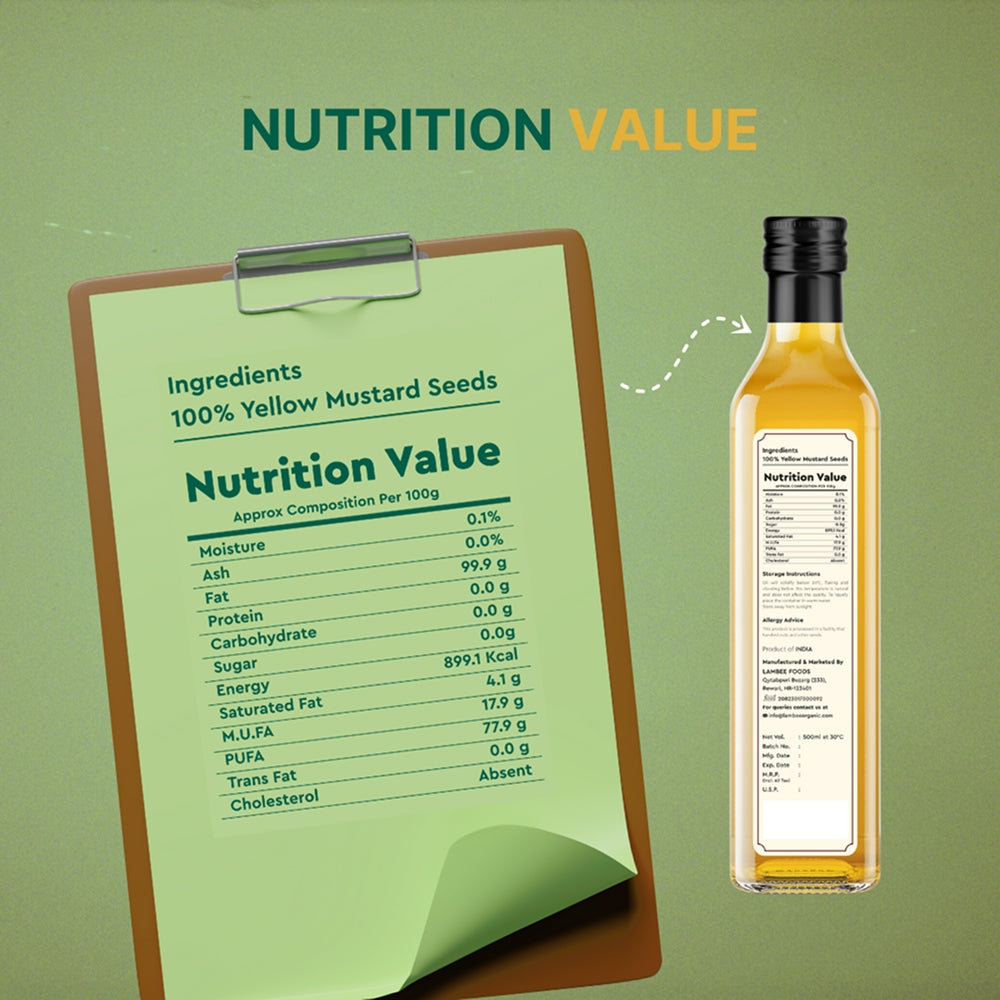 Yellow Mustard Oil, Wood-Pressed