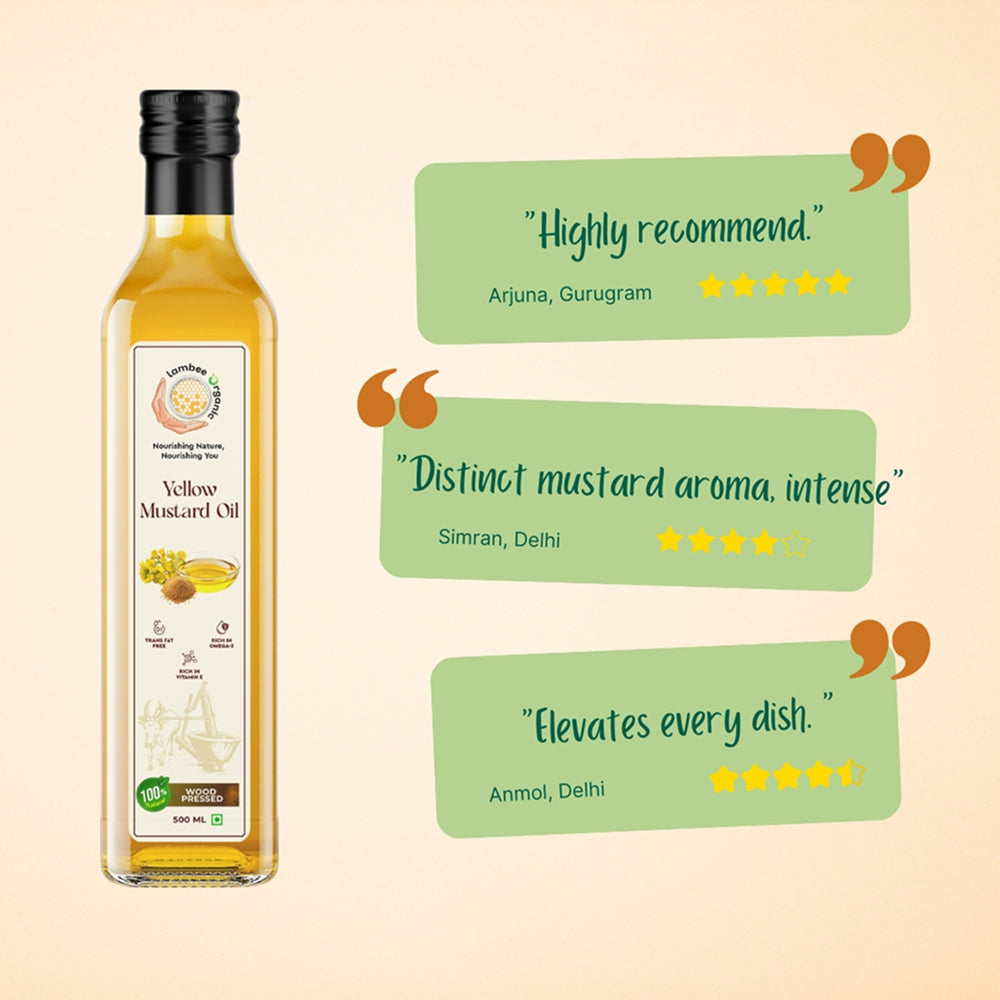 Yellow Mustard Oil, Wood-Pressed
