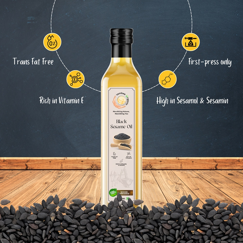 Black Sesame Oil, Wood-Pressed