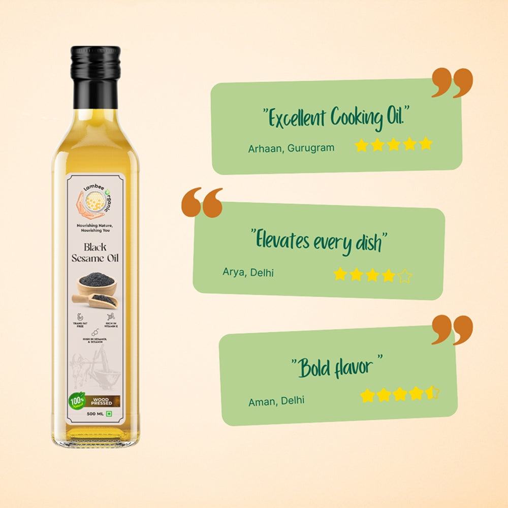 Black Sesame Oil, Wood-Pressed