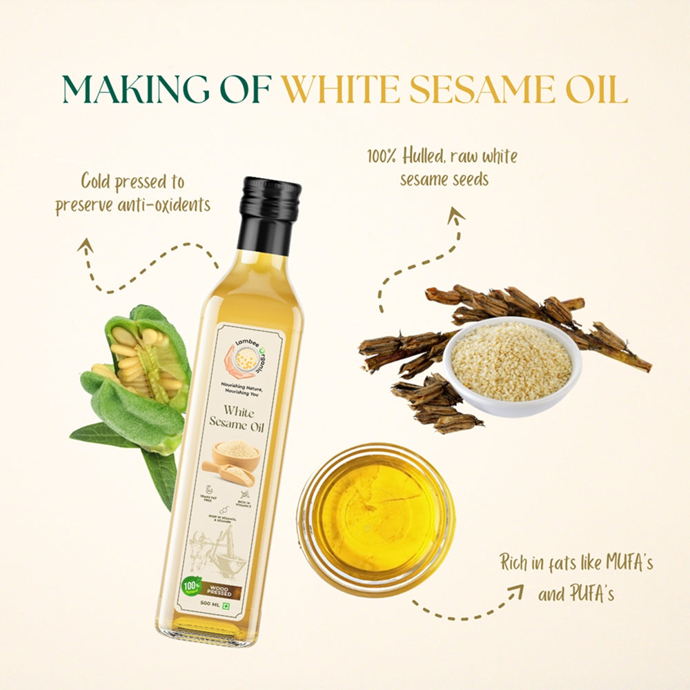 White Sesame Oil, Wood-Pressed