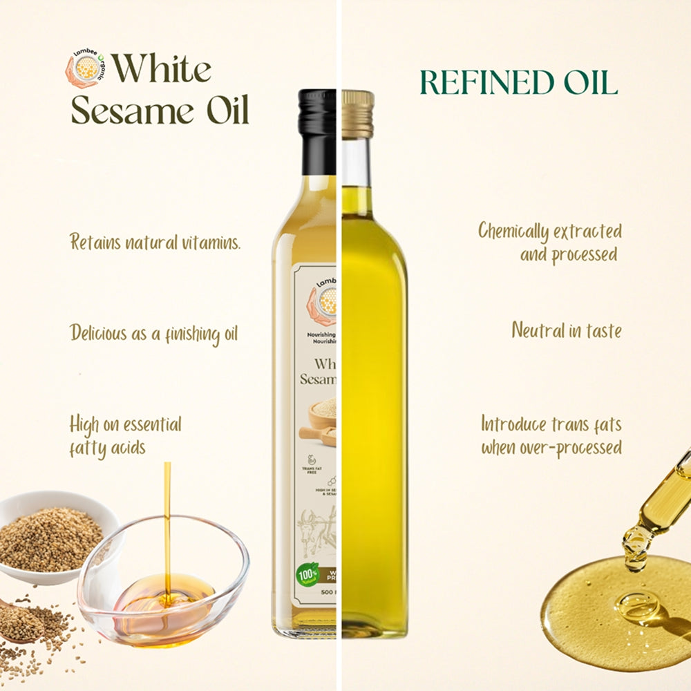 White Sesame Oil, Wood-Pressed
