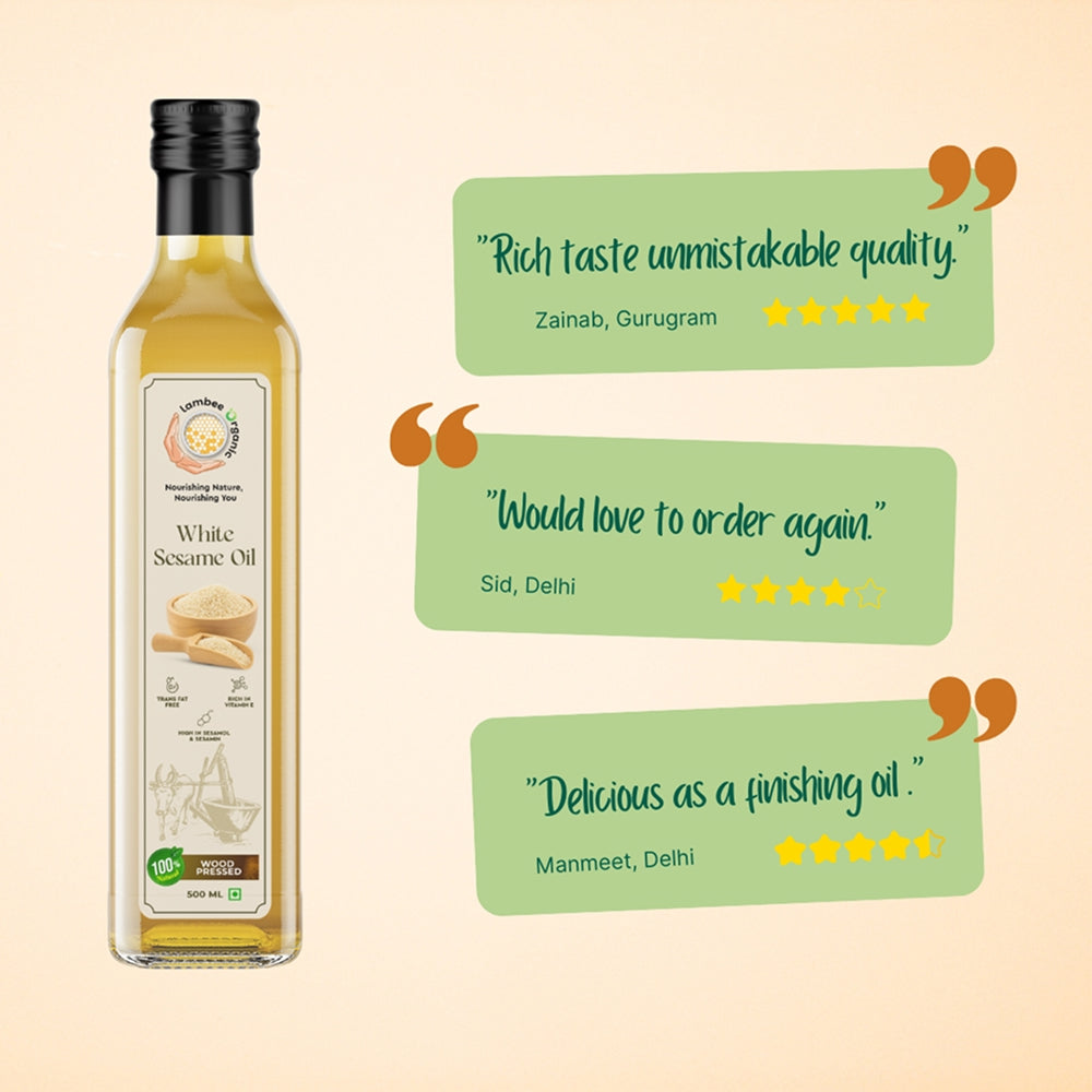 White Sesame Oil, Wood-Pressed