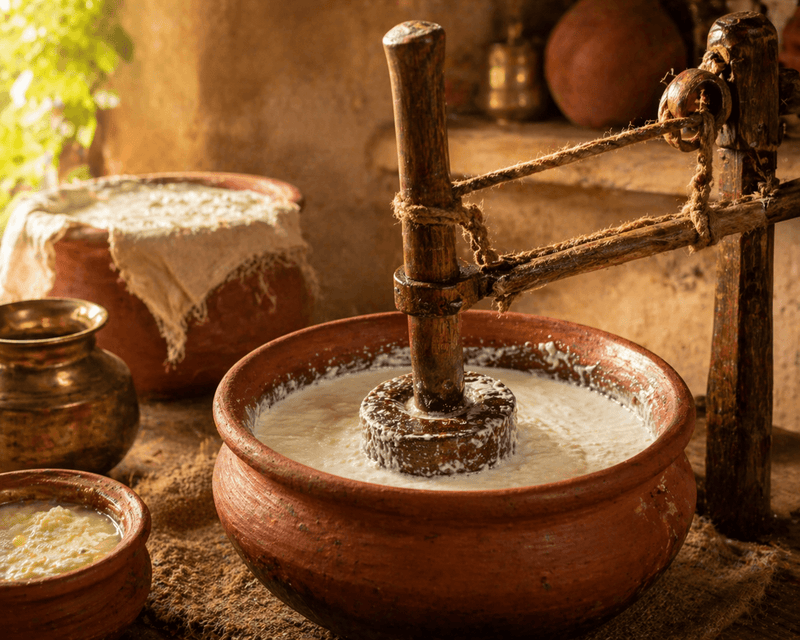 Traditional Bilona Churning